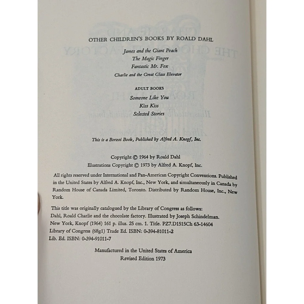 Charlie & the Chocolate Factory 1973 Roald Dahl Concorde Confections VTG Special